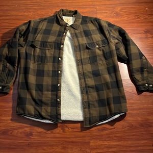 Red head fleece lined button down